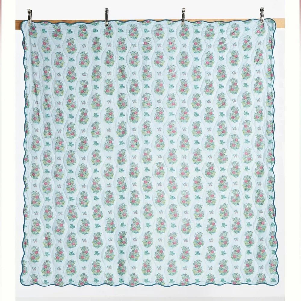 Anthropologie ILUKA COTTON PRINTED FLORAL QUILT Style No. 4540H738AA KING